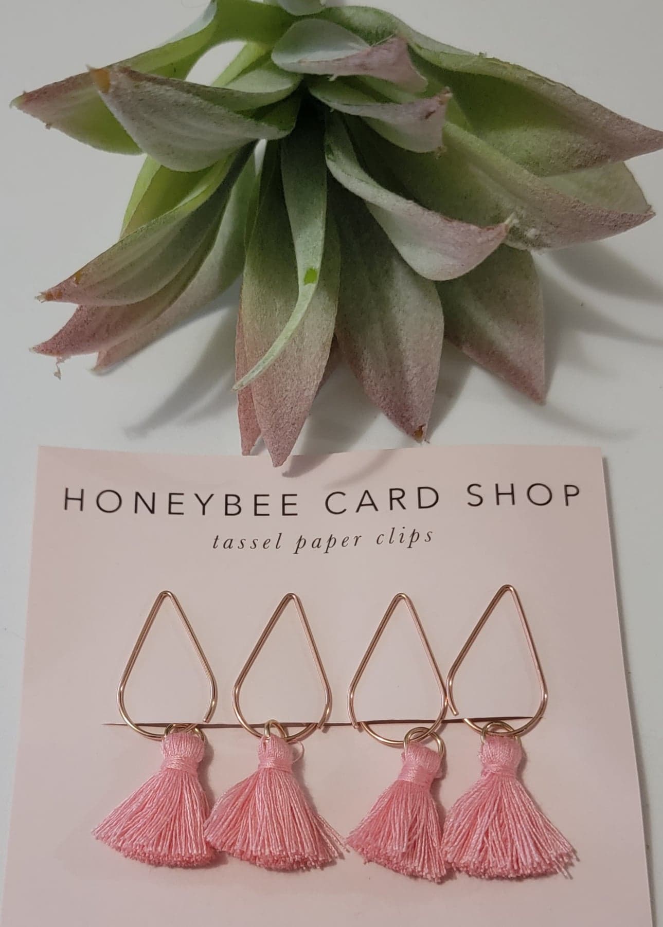 Pink Tassle Paper Clips / Bookmarks
